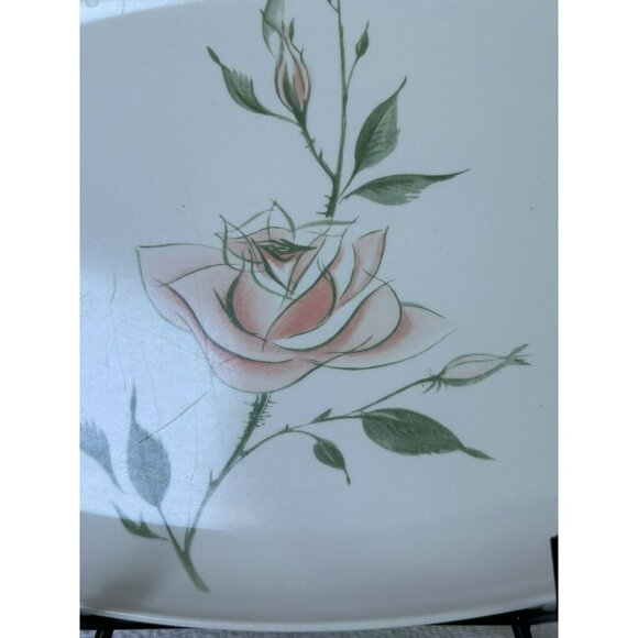 DEBONAIRE White Pink Rose Floral Melmac Melamine Serving Platter Vintage - Picture 4 of 9